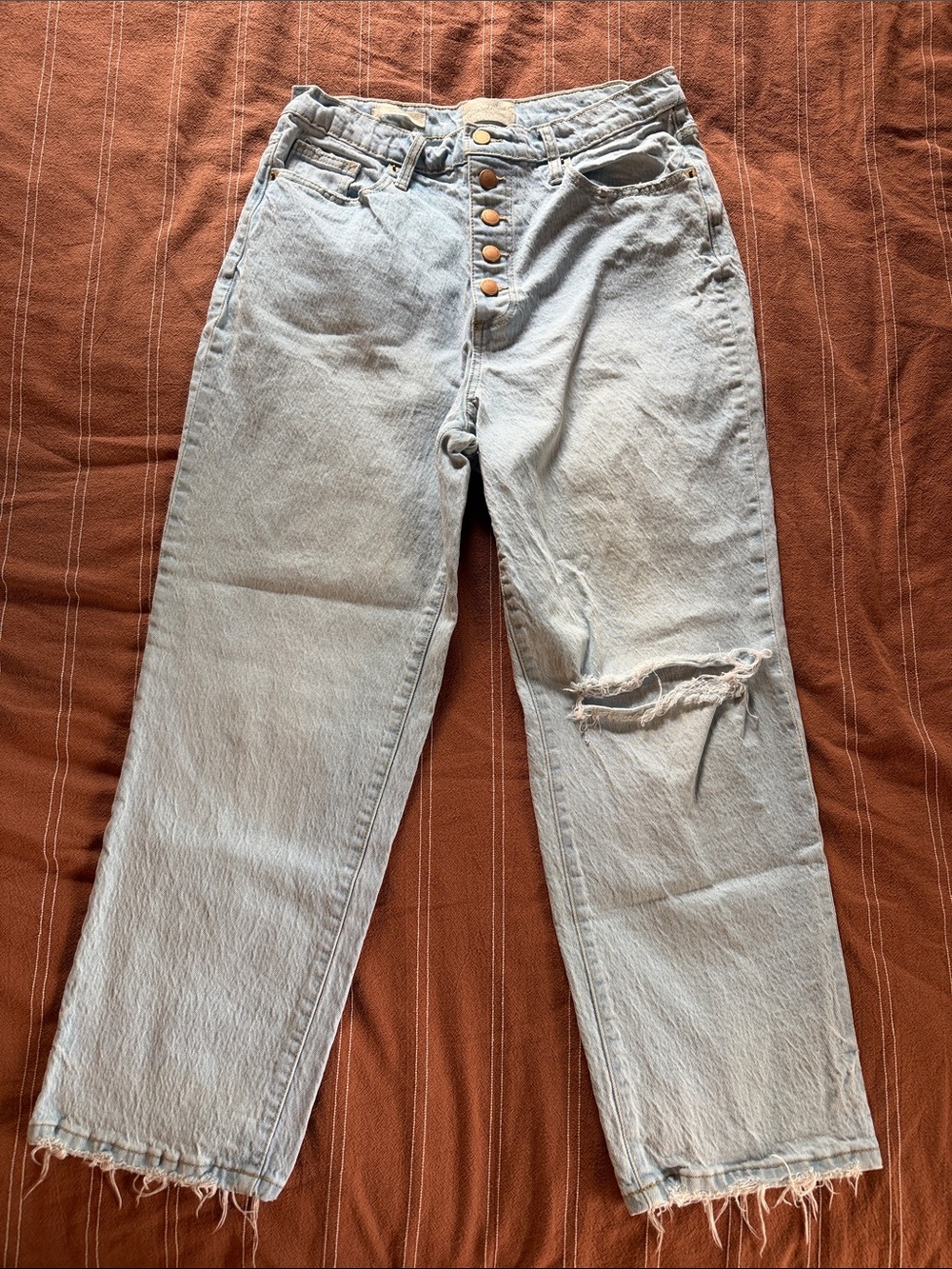 Universal Thread Light Blue High-Rise Button-Fly Jeans